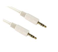 Ex-Pro 3.5mm Aux Audio Lead Cable Male to Male Stereo Headphone Mini Jack, with Gold Plated Connectors - White, 3m