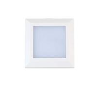 Ex-Pro 4W LED Wall Light, White, Square Outdoor Sconce IP65 Waterproof Bulkhead Exterior Lamp, 4000K Cool White Light, for Garden Patio Balcony Garage Workshop - 1 Pack