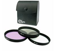 Ex-Pro® 52mm Professional Multi Coated Glass Lens Filter Kit, UV, CPL Polarising & FLD with leather case.