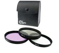 Ex-Pro® 55mm Professional Multi Coated Glass Lens Filter Kit, UV, CPL Polarising & FLD with leather case.