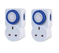 Ex-Pro 7 Day Basic Programmable Mechanical Timer Swtich for Mains Plug - 2 PACK