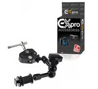 Ex-Pro® 7" Magic Friction Articulating Arm with Hot Shoe Mount & Camera Mount for DSLR Camera with Ex-Pro Super Clamp - Black