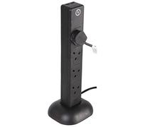 Ex-Pro 8 Gang Way 1m Metre 13A Mains Towr Surge Protected Power Extension Socket Lead Cable Black