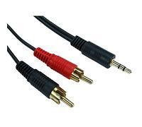Ex-Pro AV-Pro Premium Gold 3.5mm Stereo Jack to Twin 2x RCA Male Phono Audio Cable 0.5m