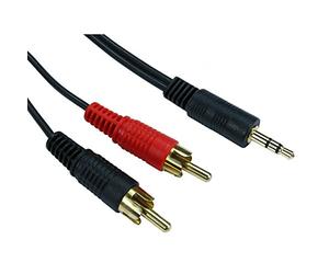 Ex-Pro AV-Pro Premium Gold 3.5mm Stereo Jack to Twin 2x RCA Male Phono Audio Cable 20m