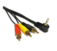 Ex-Pro AV-Pro Premium Gold Angled 3.5mm 4-Pole Jack to 3x RCA Phono Male Composite 1m