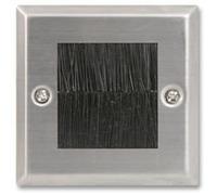 Ex-Pro® Brushed Stainless Steel Single Gang Brush Face Plate