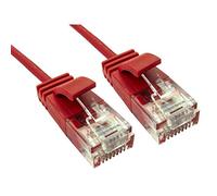 Ex-Pro CAT6 Slim Gigabit Patch Cable, 250MHz, 32AWG Stranded, LSZH, High Speed RJ45 Ethernet UTP LAN Network Lead, for Switch, Router, Modem, Patch Panel - 2m, Red