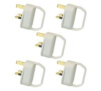 Ex-Pro Easy Pull Mains Plug Top 13A White Fused with Handle - for Arthritis / Disability / Weak Grip / Elderly - 5 Pack