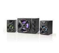 Ex-Pro Gaming Speakers with Subwoofer, USB Powered 2.1 Stereo Multimedia Speaker System with RGB LED Light, 33W Peak Power, 3.5mm Audio, 11W