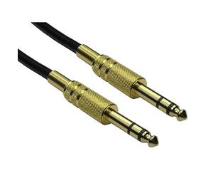 Ex-Pro Guitar Lead, Gold 1m, 6.35mm 1/4" Male to Male TRS Stereo Jack Instrument Patch Cable for Effects Pedal Board Bass Keyboard Amplifier