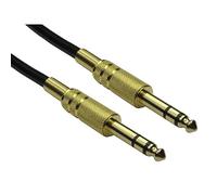 Ex-Pro Guitar Lead, Gold 20m, 6.35mm 1/4" Male to Male TRS Stereo Jack Instrument Patch Cable for Effects Pedal Board Bass Keyboard Amplifier