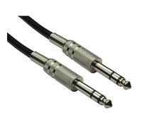 Ex-Pro Guitar Lead, Nickel 1m, 6.35mm 1/4" Male to Male TRS Stereo Jack Instrument Patch Cable for Effects Pedal Board Bass Keyboard Amplifier