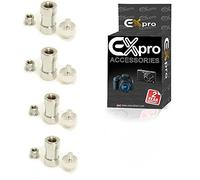 Ex-Pro Heavy Duty Screw Spigot Adapter with Dual 1/4'' Screw Wheel for Tripod, Flash Holder and Studio Photography [4 Pack]