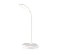 Ex-Pro LED Desk Lamp with 15W Qi Wireless Charger, 3 Light Modes, Touch Control, Dimmable Brightness and 40 Minute Timer - White