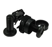 Ex-Pro M6 Cage Nuts Bolts & Washers Screw Set for Network Cabinets 19" Server Rack Mount Patch Panel Casing Housing, Black - 50 Pack