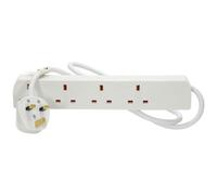 Ex-Pro Mains Power Extension Lead, 4 Gang, 1M, White