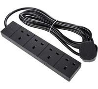Ex-Pro Mains Power Extension Lead, 4 Gang, 3M, Black