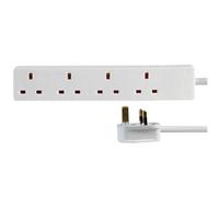 Ex-Pro Mains Power Extension Lead, 4 Gang, Extra Long 10M, White