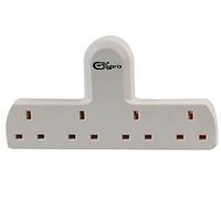 Ex-Pro® Mains Socket Adaptor 4 Gang, Four way adaptor that plugs directly into a 13A socket giving four outlets, without the need for an extension lead.