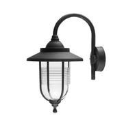 Ex-Pro Outdoor Rounded Wall Light Lantern, Led E27 11W, Ip44 Rated, Black
