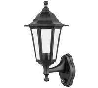 Ex-Pro Outdoor Wall Mounted Dust to Dawn Sensor Light Lantern, LED E27 11W, IP44 Rated, Traditional Exterior Security Lamp, 26x19cm, Black - 1 Pack