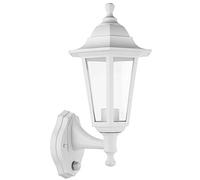 Ex-Pro Outdoor Wall Mounted Dust to Dawn Sensor Light Lantern, LED E27 11W, IP44 Rated, Traditional Exterior Security Lamp, 26x19cm, White - 2 Pack