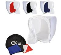 Ex-Pro Photography Light Tent Cube 28" x 28" / 75 x 75 Centimetres, 4 Backgrounds Red/White/Black/Blue, Ideal for Product Photography for On-line Catalogue