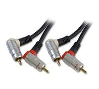 Ex-Pro® - ProAV OFC Gold - Audio Cable, 2 x RCA Male 90 Degree Angle to 2 x RCA Male 90 Degree Angle - 1.50m [150cm]