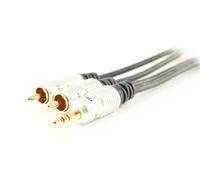 Ex-Pro® - ProAV OFC Gold - Metal Audio Stereo Cable 3.5mm Plug to 2 x RCA Phono - 3m [300cm]