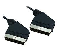 Ex-Pro Scart Video TV VCR DVD RGB Cable, 21 pin Fully Connected, Black - 1.5m