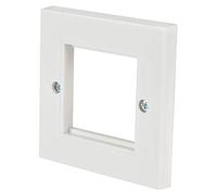 Ex-Pro Single 1 Gang Wall Plate Module Frame for 2 x Clip in Modular Oulet Socket Faceplate - 2 Pack
