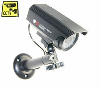 Ex-Pro Solar Bullet Mini Dummy Cctv Security Camera Indoor / Outdoor With Led Light & Warning Sticker
