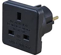 Ex-Pro Travel Adapter Converts Uk Plugs To 2 Pin (Round & Flat) Black