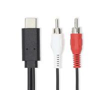 Ex-Pro USB Type C to 2 x RCA Audio Cable 1m/3FT, USB 3.2 Gen 1, Nickel Plated USB C to L/R Phono Jack Adapter Cable for Phone Home Theater Amplifier HiFi Tablet Laptop TV Stereo Speaker etc.
