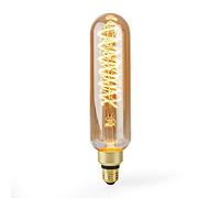 Ex-Pro Vintage LED Spiral Filament Light Bulb, 9W, E27 Edison Screw Base, T65, with Gold Finish, Dimmable, Warm White 2000K, 47W Equivalent, 1 Pack