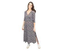 Ex-Seasalt Womens Dresses Bright Beach Long Maxi Dress 3/4 Sleeve Fit & Flare Relaxed Fit V-Neck (UK, Numeric, 16, Regular, Regular, Navy)
