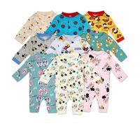 Ex UK Store Baby 3 Pack Sleep Suits All In One Cartoon Character Cotton 0 to 18 Months New (Girl 0-6m)