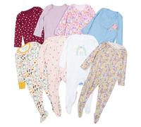 Ex UK Store Baby 3 Pack Sleepsuits Babygrows Boys Girls Cotton 0 to 24 Months Mixed Packs (SL Girls 6/9)
