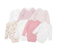 Ex UK Store Baby 7 Pack Long Sleeve Bodysuits Boys Girls Cotton 0 to 36 Months (Girls NB)