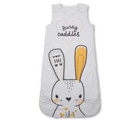 Ex UK Store Baby Winter Sleeping Bag 2.5 Tog 100% Cotton Sizes Newborn to 24 Months Boys Girls (AS 160 - Bunny Cuddles Grey / 0-6M)