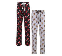 Ex UK Store Mens 2 Pack Pyjama Bottoms Basketball Lounge Sleep Pants M to 2XL Twin Pack (LA Chic 2 PK - L)