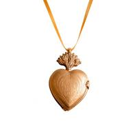 Ex Voto Heart Box, Brass, Antique Patina, H 5 L 3 P 3 cm