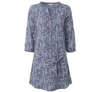 Ex White Stuff Ethical Online Brand Dusky Blue Paint Pot Print Long Line Tunic with 3/4 Length Sleeves (12)