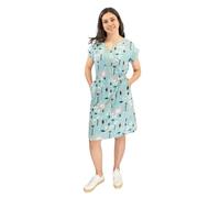 Ex White Stuff Women's Penny Cotton Jersey Summer Dresses Knee Length Short Sleeve Relaxed Fit with Pockets, Comfortable Casual Elegant (UK, Numeric, 6, Regular, Regular, Blue)