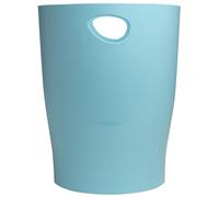 Exacompta - 1 waste paper bin with handles ECOBIN Skandi - large capacity 15 litres - dimensions 26.3 x 26.3 x 33.5 cm - for office or home - colour frost blue