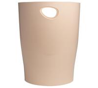 Exacompta - 1 waste paper bin with handles ECOBIN Skandi - Large capacity 15 litres - Dimensions 26.3 x 26.3 x 33.5 cm - for office or home - colour nude