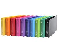 Exacompta - Ref. 829E - Box of 10 Iderama rolled files - 2 round rings diam 25 mm - spine 35 mm - external dimensions 16.5 x 24cm - file format 125x200 mm and 148x210 mm - assorted colors