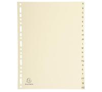 Exacompta 10 dividers ivory card 20 alphabetical tabs A-Z A4