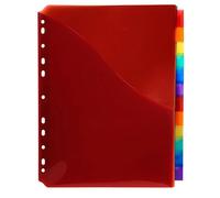 Exacompta - Ref 4844E - Box of 10 Translucent Polypropylene dividers - 12 Neutral tabs - a Corner Pocket and Label Holder - A Sheet of Removable Labels - A4 Maxi
